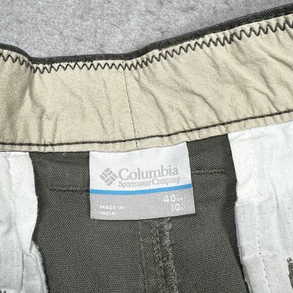 Columbia Shorts Mens Size 40 Green Flat Front Zipper Pockets Inseam 9 in - Picture 10 of 12